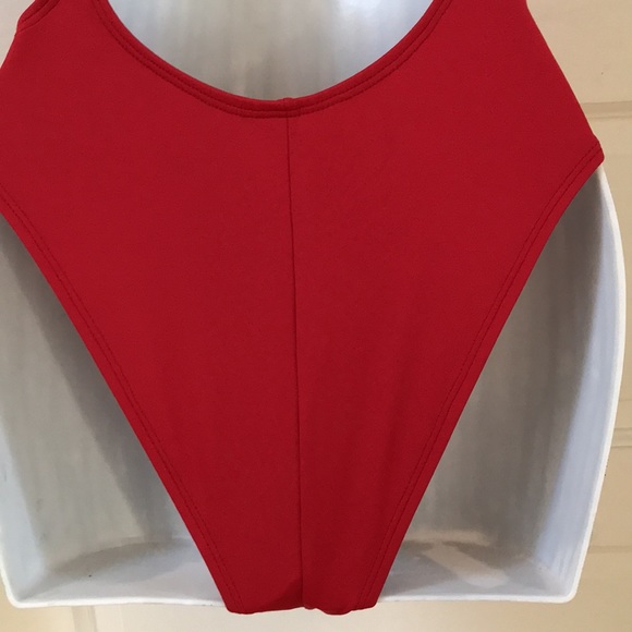 NWOT Yandy red monokini one piece swimsuit  sz Medium low cut back open sides - Picture 8 of 12